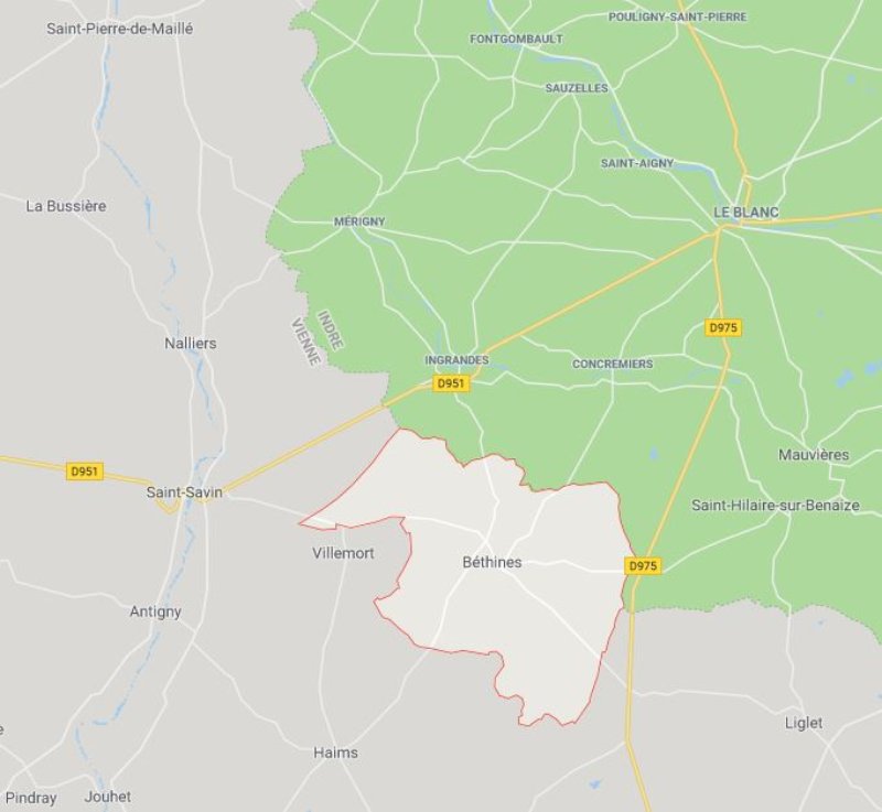Carte de Béthines
